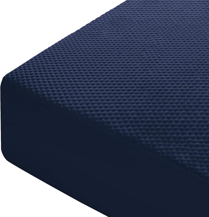 OhGeni 100% Waterproof Mattress Protector, Cal King-Navy Blue Size Mattress Pad, Fits 6"-20" Mattresses with Deep Pocket, Cooling, Breathable Fitted Sheets, Soft Bed Cover, Noiseless, Washable