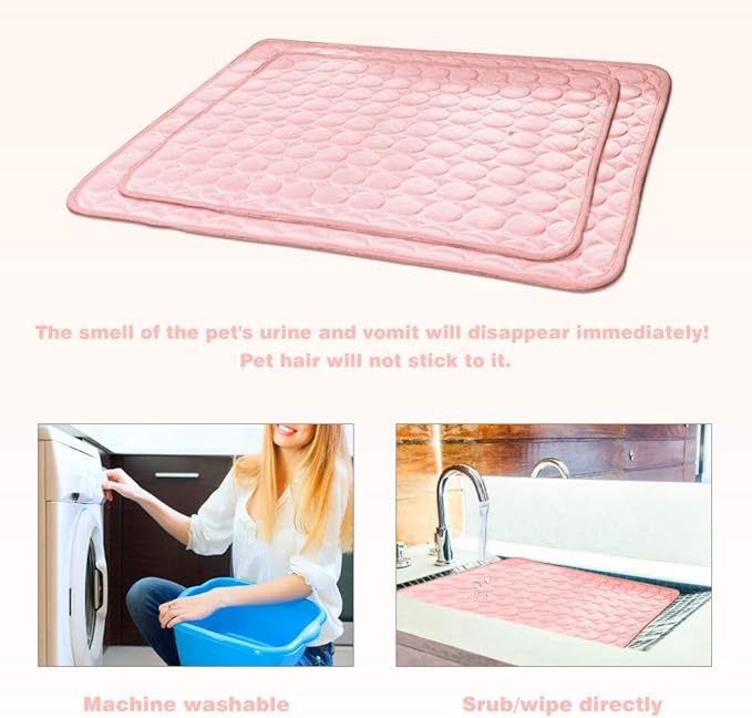Washable Dog Ice Silk Cooling Mat for Dogs - Self Cooling Pad Blanket for Indoor & Outdoor Car Seats
