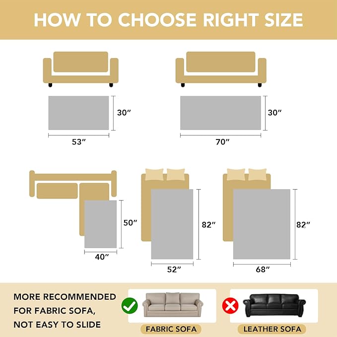 H.VERSAILTEX Non Slip Pet Couch Cover Chenille Dog Bed Protector Thick Soft Sofa Slipcover Pet Friendly Washable Couch Cushion Covers for Pets (40" x 50", Dove)