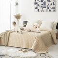 Waterproof and Anti-Slip Dog Bed Cover and Pet Blanket Sofa Pet Bed Mat ，car Incontinence Mattress Protectors Furniture Couch Cover for Most Cats Dogs, Pets (82x82- Beige)