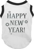 Petitebella Bling Happy New Year Puppy Dog Shirt (White/Black, Medium)