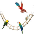 Bird Ladder Bridge, Wooden Pet Hamster Climbing & Swing Toys, Cage Accessories for Birds Rats Parrots Hamster Squirrel Sugar Gliders Parakeets Cockatiels - 12 Steps - 27.5 x 3.14 Inch