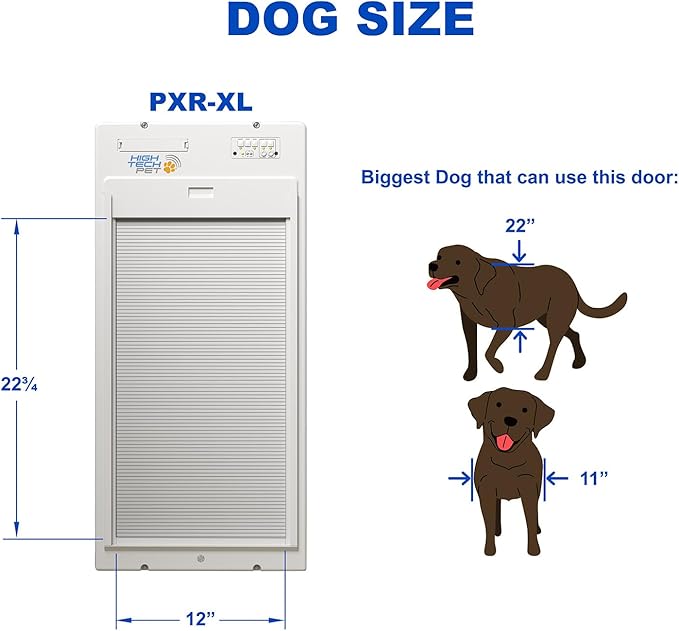 Power Pet Automatic ROLL UP Door by High Tech Pet Brand - Motorized Panel Rolls Up - Pet Operated - Remote App Control - 24/7 Exit & Entry Timers (Door Mount, X-Large)