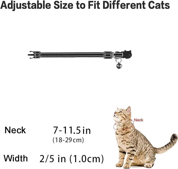 Breakaway Cat Collar with Airtag Holder,Kitten Collar with Apple Air Tag Holder and Bell for Girl Boy Cats, 0.4 Inches in Width and Lightweight. (White Heart)