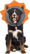 IEUUMLER Inflatable Recovery Dog Collar, Protective Donut Cone, Adjustable Soft Collar for Dog and Cat After Surgery Prevent from Biting & Scratching EU002 - Grey Demon M