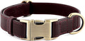 Plutus Pet Genuine Leather Dog Collar – Adjustable Pet Collar with Quick Release Metal Buckle, Soft Real Leather for Small Medium Large Dogs, Heavy Duty & Skin-Friendly (Copper Brown, L)