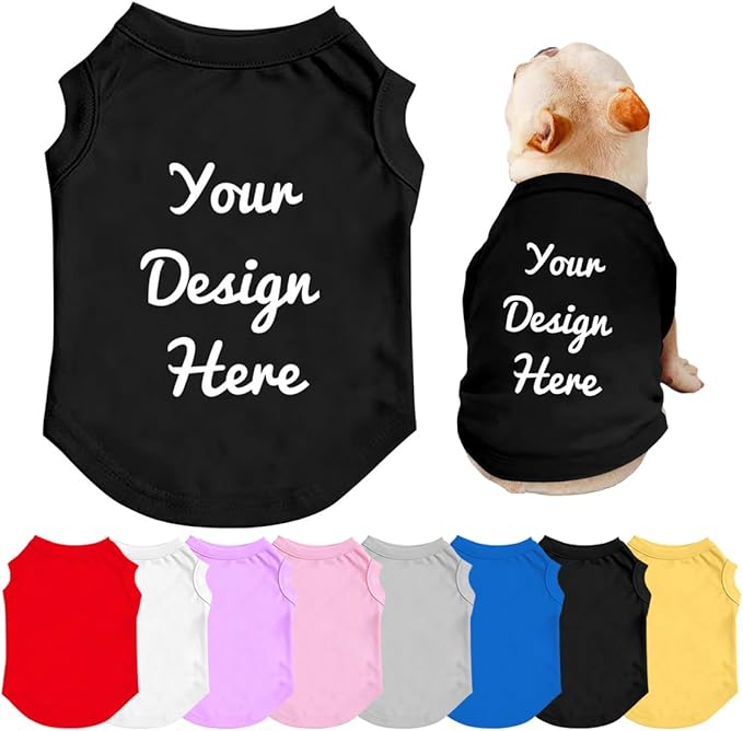 Custom Dog Shirt with Photo Name Logo Personalized Summer Breathable Cloth for Small Medium Large Pet Dogs Puppy Cats, 5XL