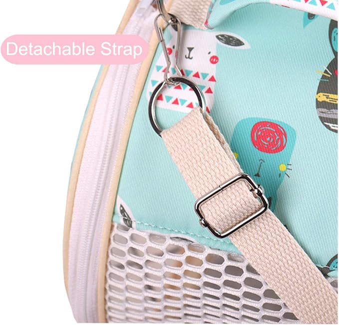 Small Pet Carrier Bag Portable Travel Carrier for Hamster Rat Baby Guinea Pig Sugar Glider Hedgehog Small Birds (M, Pink)