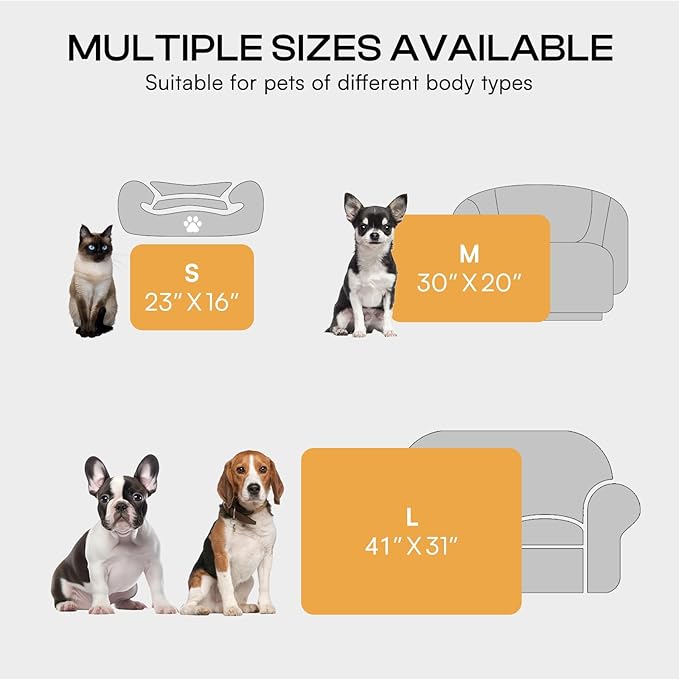 Luciphia 1 Pack 6 Dog Blankets Cat Soft Fluffy Fleece Pet Blanket Warm Cute Print Design Puppy Kitten Doggy Paw Grey Large(41"x31")