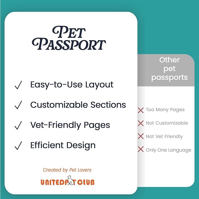 Color Premium PU Leather stitch-sewn US Pet Passport Medical Record for Pet Health and Vaccination English + Spanish for Cat, Dog, Puppy and Kitten (Dark Gray, Single)