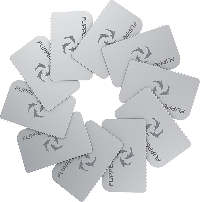 Flipper Platinum Aquarium Scraper Replacement Blades for Fish Tank Cleaning Kits– Replacement Blades for Glass Tanks & Acrylic Tanks – Aquarium Cleaner Blades with Serrated Edge, 10 Pack