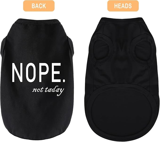 Discover Cozy Cotton Canine Wear: Soft, Lightweight, and Breathable Dog Shirt Vest with Eye-Catching Graphics(Nope not Today), Keeping Your Furry Friend Warm and Comfy! Grey XL