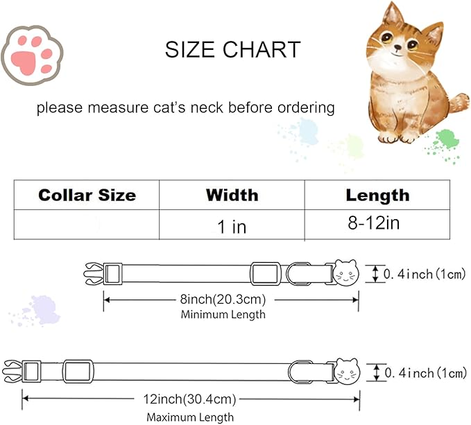Cat Collar-2 Pack Cat Collars Goose & Dill Cat Collar Breakaway with Kitten and Bell Pendant Safety Buckle Pet Collar Cute Cotton Collar for Boy Cats Gift for Cats and Small Pets