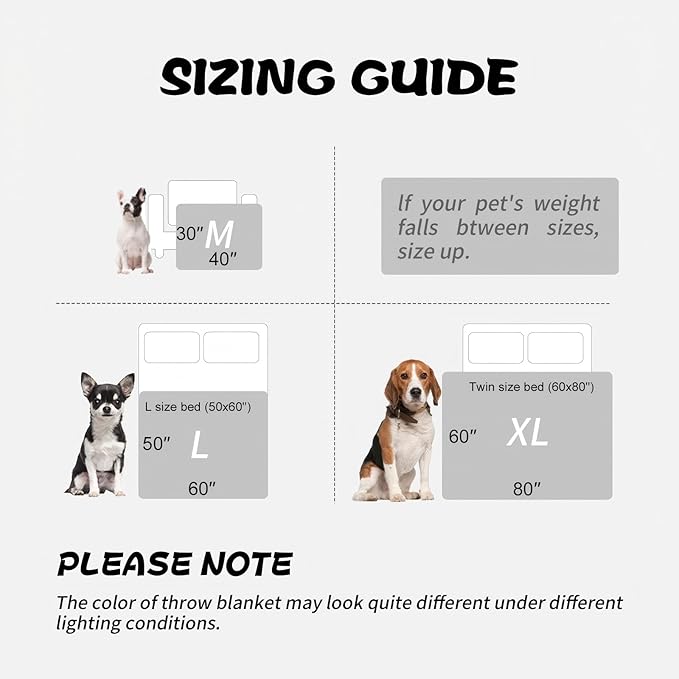 Dog Blanket Paw Bone Pattern 1 Pack 2 Super Soft Warm Flannel Sofa Cover Car Bed Protector, Urine Proof Washable Outdoor Pet Blanket for Puppy Large Dogs & Cats,40"*30" Grey
