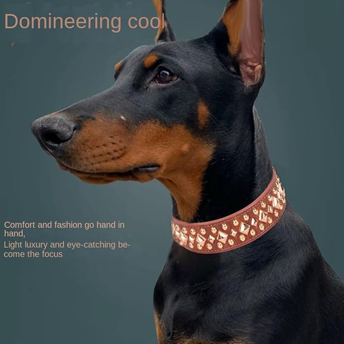 Spiked Dog Collar Soft Pu Leather Mushrooms Rivet Spike Studded Puppy Adjustable Pet Collars for Small Breeds (L, Green3)