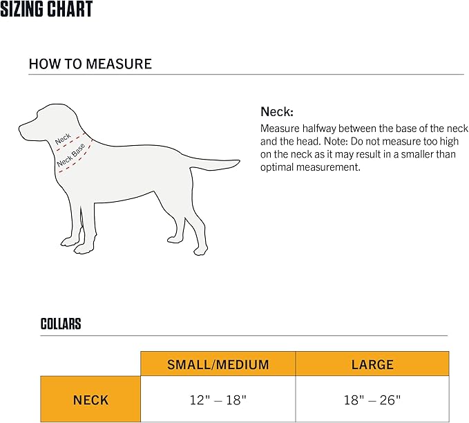Carhartt Fully Adjustable Nylon Webbing Collars for Dogs, Reflective Stitching for Visibility, Black (Nylon Webbing), Large