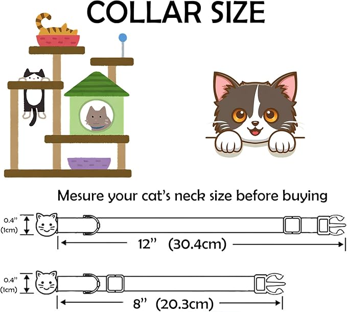 Elegant little tail 2 Pack Cat Collar-Dinosaur & Shark Cotton Breakaway Cat Collars with Bell Pendant Kitten Boy Cats Safety Adjustable Collar for Small Cats Puppy