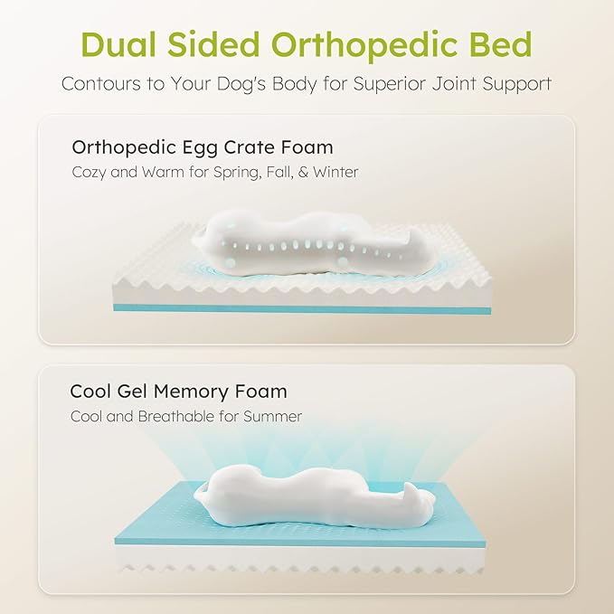 Jumbo Dog Bed for Extra Large Dogs, Orthopedic Dog Bed with Cooling Gel Memory Foam, Waterproof Pet Bed with Removable Washable Cover, 45" Pet Sofa Couch Dutch Velvet with Bone Toy, Black