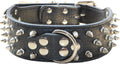 Serijoars Spiked Studded Dog Collar, PU Leather Dog Collar, Adjustable Pet Collars for Medium or Large Breed Pet (XL, Black1)