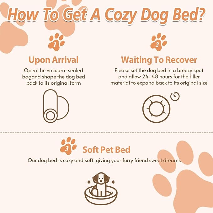 JOLLYVOGUE Calming Dog Bed Medium Size Dog, Anti-Anxiety Donut Medium Pet Bed, 27 inches Fluffy Faux Fur Round Cat Bed (Dark Pink)