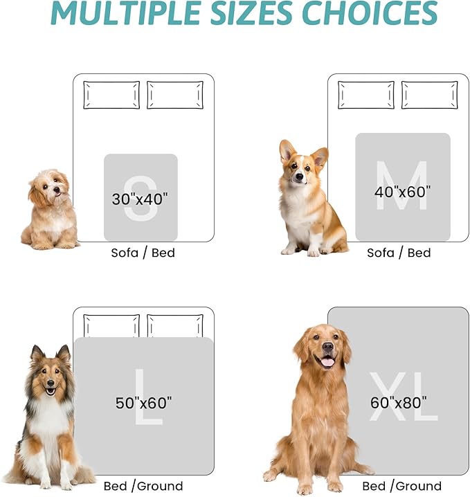 Waterproof Pet Blanket, Christmas Faux Fur Deer Print Blanket, Woman Sofa Bed Couch Throw, Liquid Pee Proof for Large Dog or Cat, Reversible, Washable, Ultra Soft, 40x60 inch, Brown