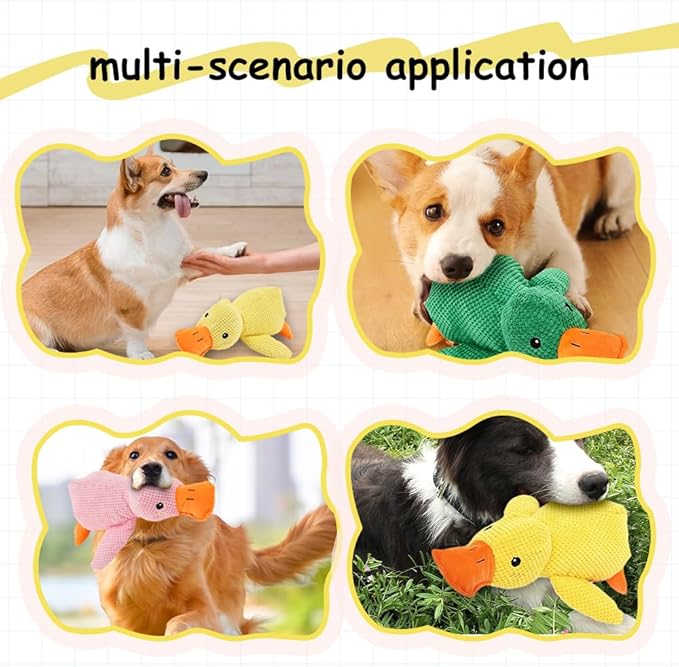 2025 Upgraded Dog Toys, New Durable Calming Duck Toys, Dog Toys for Aggressive Chewers with Soft Squeaker, Fun for Indoor Puppies and Senior Pups (Pink, S-8.66 * 9.87in)