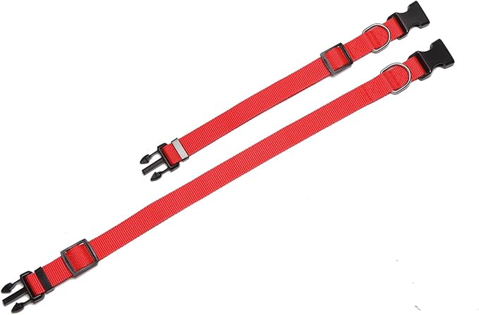 Adjustable Nylon Dog Collar, pet Collar 1 Inch 3/4 Inch 5/8 Inch Wide, for Large Medium Small Dogs(5/8 Inch, Red)