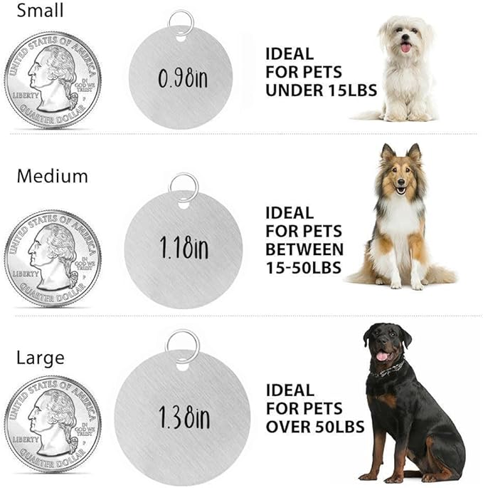 Colorful Dog Tags Personalized, Engraved Dog Tags with Colored Printing for Pets, Dog Name tag with deep Engraving, Custom pet ID Tags, Customizable cat Collar Holder tag (Wolf)