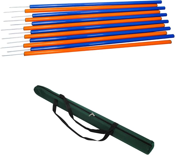 Trademark Innovations Dog Agility Weave Poles Training Set Equipment