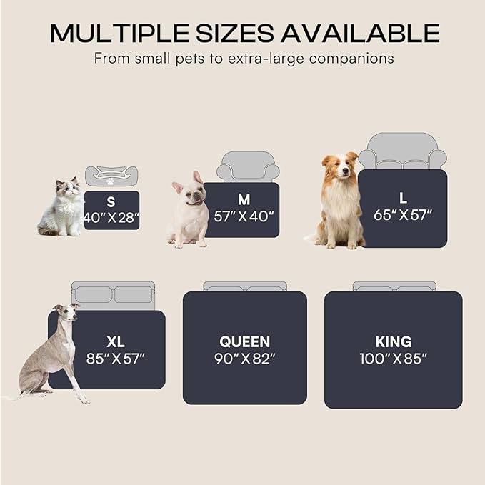 Luciphia Waterproof Pet Blanket, Liquid Pee Proof Dog Blankets for Sofa Bed Couch, Reversible Sherpa Fleece Furniture Protector Cover for Small Medium Large Dogs Cats,Dark Grey X-Large（85" x 57"）