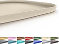 Silicone Pet Food Mat with Raised Edge for Food and Water Bowl, Dog Feeding Mats, Cat Food Trays for Floor Waterproof, Rubber Tray for Dogs and Cats, 19 x 12 x 0.7 Beige