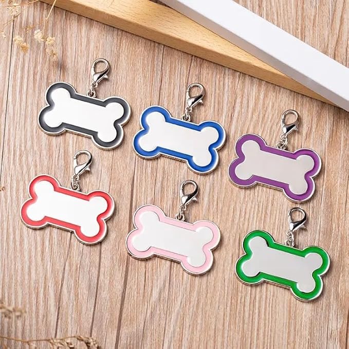 Double-Sided Personalized Dog Tags for Pets - pet ID tag, Laser Engraved Dog tag, Name tag for Dog Collar, Dog Tags for Large Dogs (Green, Bone-Shaped-Large)