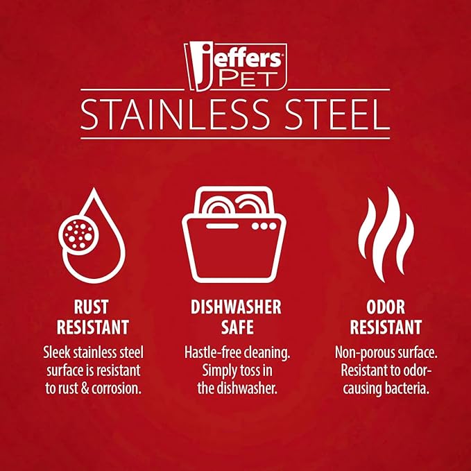 Jeffers Stainless Steel Pet Bowls – Durable, Rust Resistant, Non Toxic, Easy to Clean, Dishwasher Safe Metal Food & Water Dishes for Dogs, Cats, Puppies, Kittens, Home, Kennels, Feeding, 3 Quart 4pk