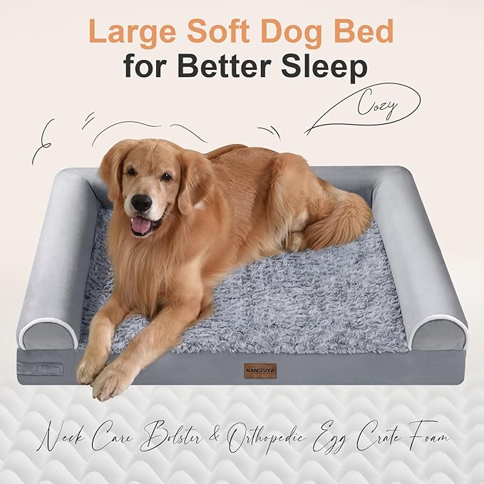 Small Dog Bed Orthopedic Washable: Beds Bolster Small Sized Dogs Cats Bed Egg Crate Foam Couch Sofa Waterproof with Removable Cover