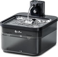 DownyPaws Cat Water Fountain Stainless Steel Cordless, 84oz/2.5L Fursink Wireless Pet Water Fountains for Cats Indoor, Battery Operated Cat Drinking Fountain, Ultra Quiet Pump, BPA-Free, Black