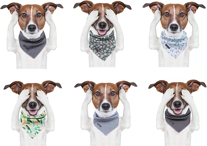 ARING PET Dog Bandanas, Navy Plaid Kerchief Triangle Bibs Scarf for Puppy Small Medium Large Boy Girl Dogs Cats-L