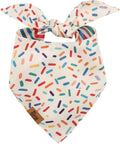 Birthday Dog Bandanas Extra Large, Reversible Colorful Confetti Sprinkles Stripes, Soft Breathable Adjustable Scarf for Large Extra Large Dogs, Boy Girl Party Outfit Accessory Gift