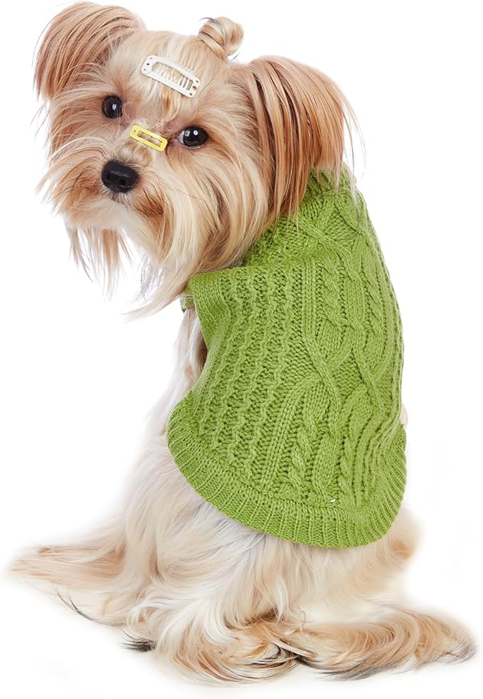 Stretchy Cat Sweater - 17 Colors & 6 Sizes | Snug Winter-Ready Knit for Boy/Girl Cats & Kittens(Green, Large)