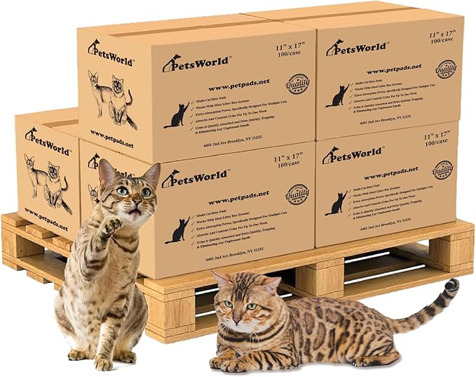 PETSWORLD Multi Cat Pad Refills for Cats Breeze Litter System, Ultra-Absorbent, Quick Dry - (600 Count, Unscented)