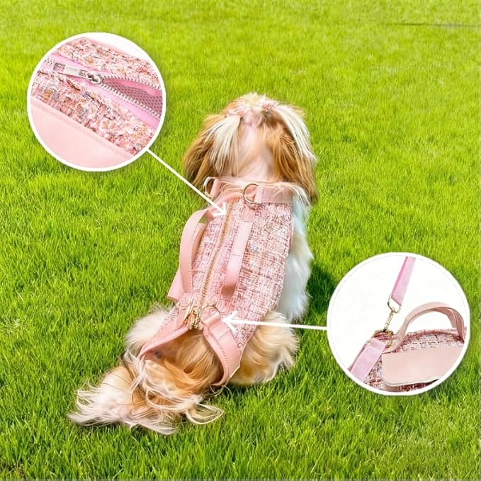 Dog Lift Harness Backpack for Small Dogs Cats, Adjustable Straps Dog Sling Carrier Full Body for Hiking, Travel, Outdoor – Purple Large