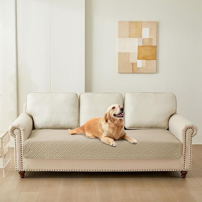 hyha Waterproof Dog Blanket, Soft Pet Bed Blankets, Waterproof Sofa Couch Cover for Dogs Washable, Reversible Pet Couch Covers for Sofa Furniture (30x80 Inch, Taupe/Beige)