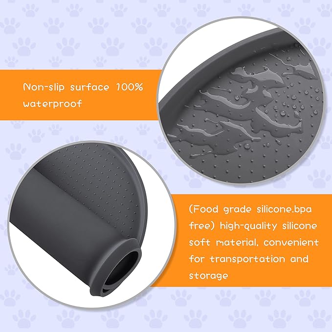 100% Waterproof 1.0" Raised Edge BPA Free Silicone Dog Food Mat, Pet Cat Feeding Mats Contain Spills Protects Floors, Placemats for Cats and Dogs Water Bowl Dishwasher XXL Large.