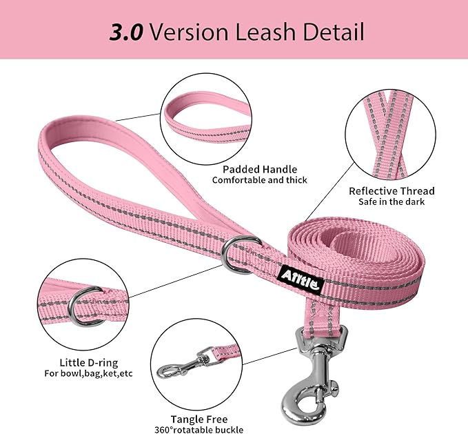 AIITLE Small Harness for Puppy with A Leash - Dog Vest Harness with Super Breathable Mesh, Reflective No-Pull Pet Harness for Outdoor Walking, Running for Small Dogs, Cats Pink XXS