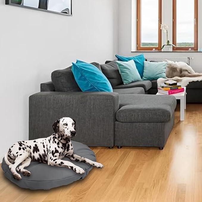 Dog Bed Cover Waterproof Replacement Machine Washable Covers for Dog Bed Heavy Duty Scratch Resistant Mattress Protector Pet Bed Round 30x30 Inch Cover Only