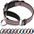 Martingale Dog Collar, Adjustable Nylon Reflective Collar with Quick Release Buckle (Light Pink, Medium)