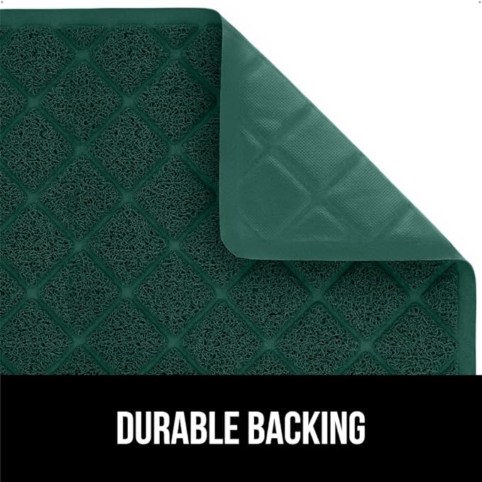 GORILLA GRIP Cat Litter Box Mat, Water Resistant, US Designed Kitty Litter Trapping Mats, Easy to Clean, Scatter Control, Less Mess and Clean Floors, Kitten Supplies for Indoor Cats 24x17 Hunter Green