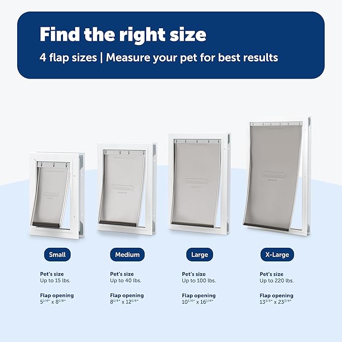 PetSafe Freedom Aluminum Pet Door - Easy Installation Heavy Duty Dog & Cat Door with Magnetic Tinted Flap - Long-Lasting Pet-Friendly Design - Large - for Dogs Up to 100 lb