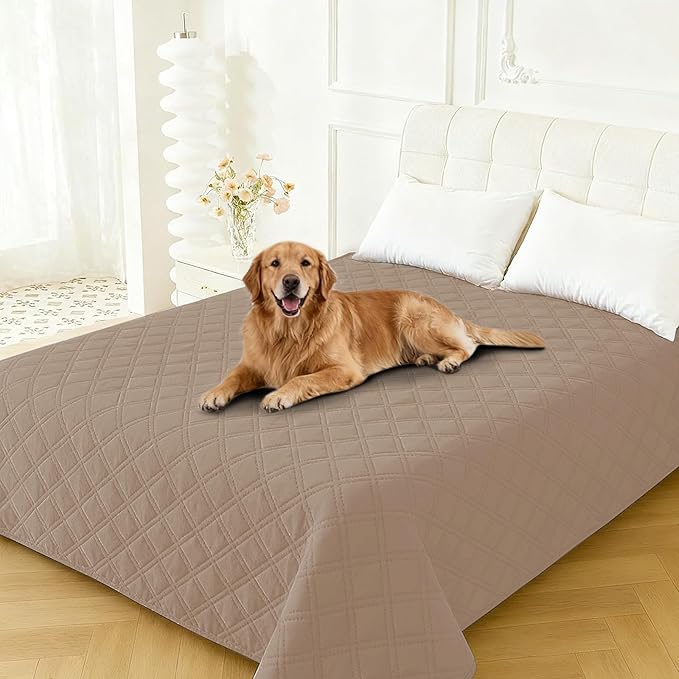 Waterproof Couch Covers for Pets, Waterproof Dog Bed Cover, Anti-Slip Soft Dog Blankets, Couch Cover for Dogs Washable, Pet Blanket for Puppy Large Dogs Cat (82x82 Inch, Khaki)