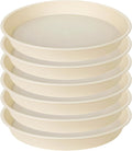 6 Pack of 7 inch Plant Saucer Clear, Heavy Duty Plastic Plant Water Tray 7 inch Round, Flower Plant Saucers for Indoors No Holes, Plant Dishes Saucer for Planter 7"/8" (7", Beige)