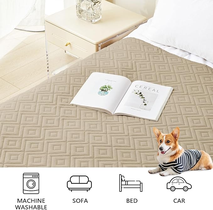 hyha Waterproof Dog Blanket, Soft Dog Bed Cover Pet Blankets, Waterproof Sofa Couch Cover for Dogs Washable, Reversible Pet Couch Covers for Sofa Furniture (30x70 Inch, Taupe/Taupe)